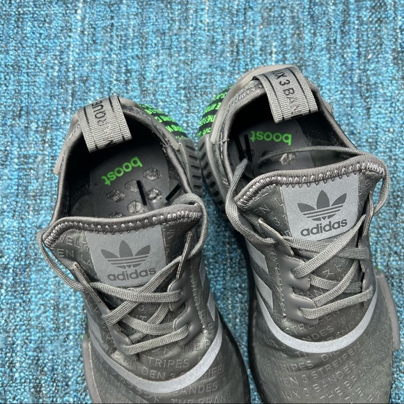 Adidas NMD R1 All Over Print Sneakers in Grey Signal Green - Picture 3 of 7
